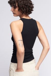 Women's High Neck Tank in Black sold by Kotn