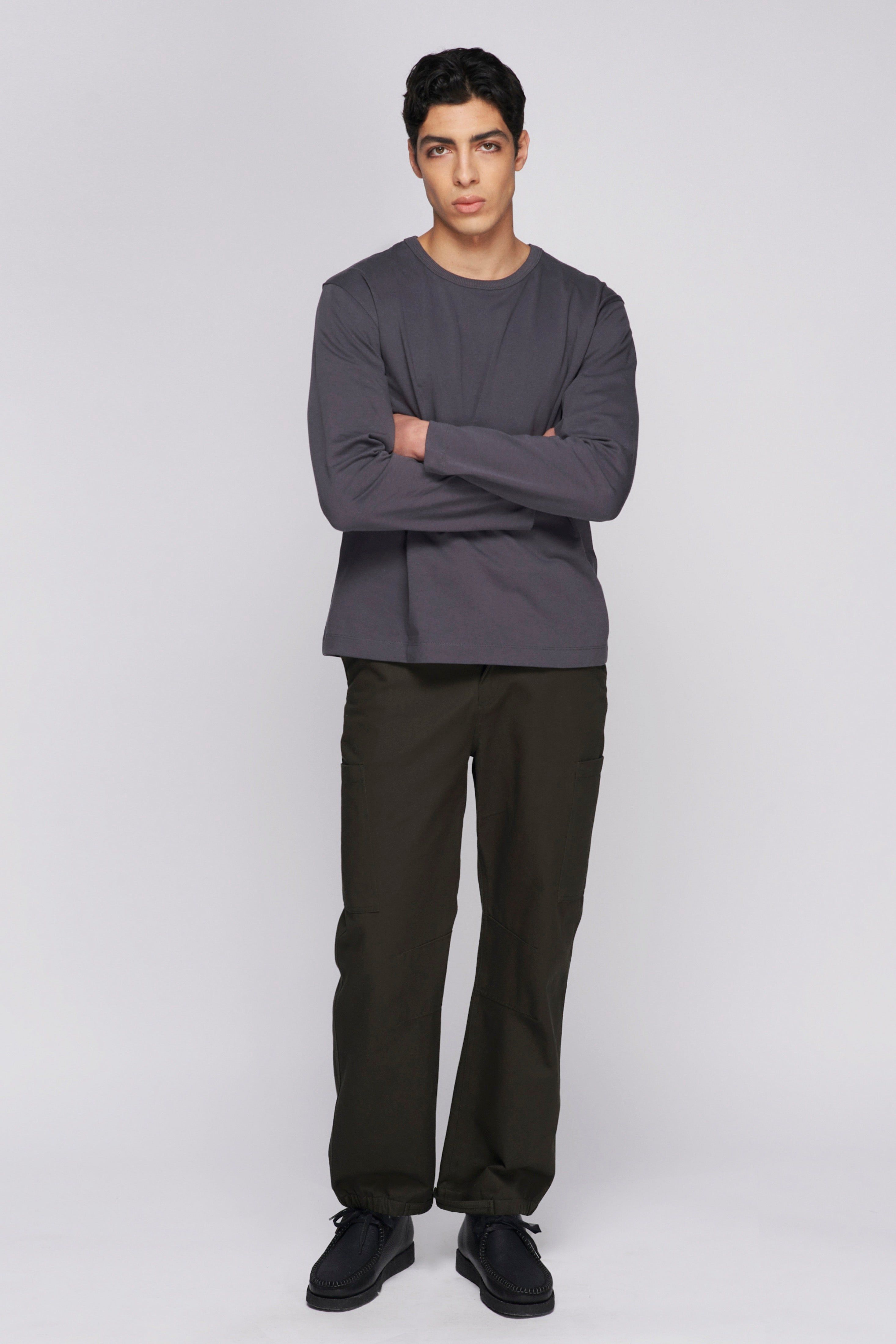 Men's Heavyweight Longsleeve in Iron sold by Kotn