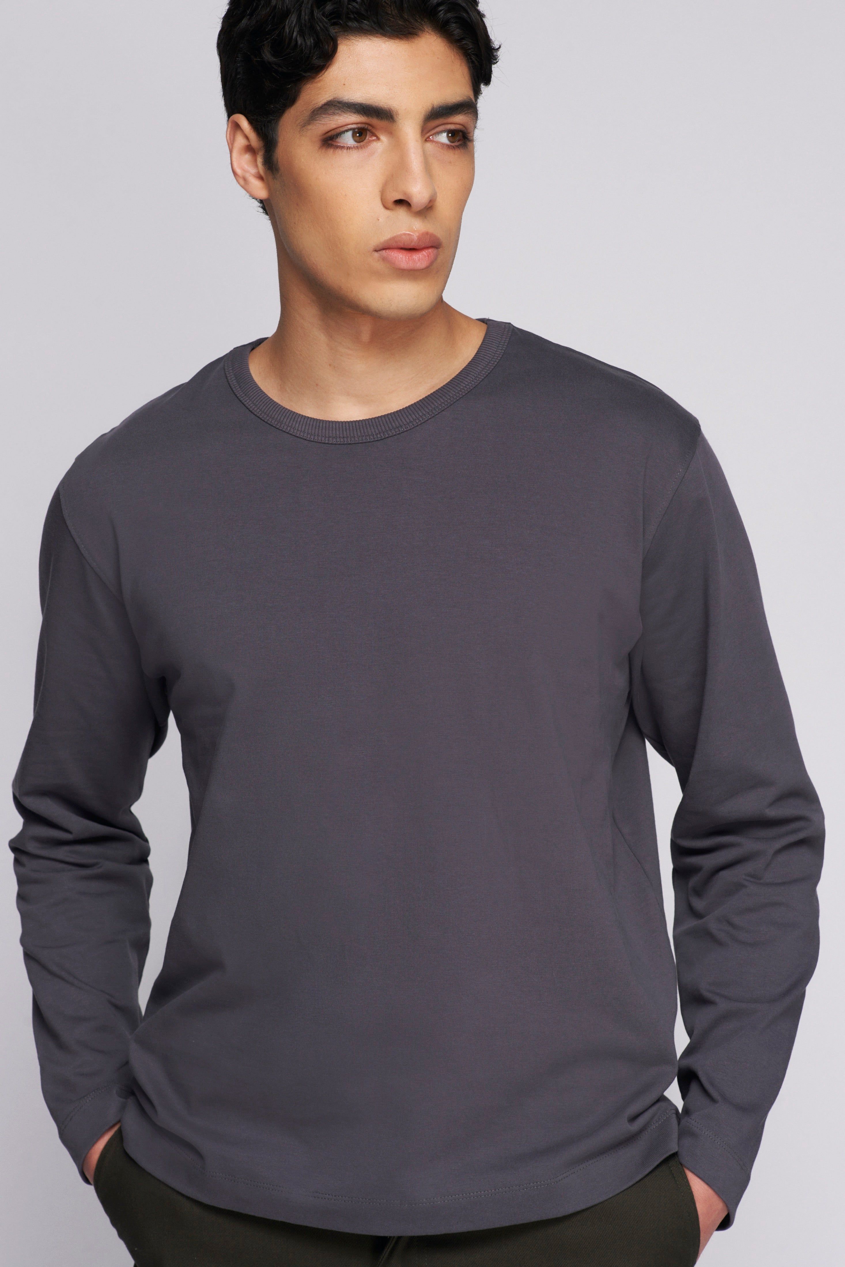 Men's Heavyweight Longsleeve in Iron sold by Kotn product image thumbnail 2