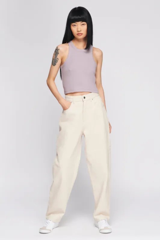 Women's Crop Racer Tank in Lavender sold by Kotn
