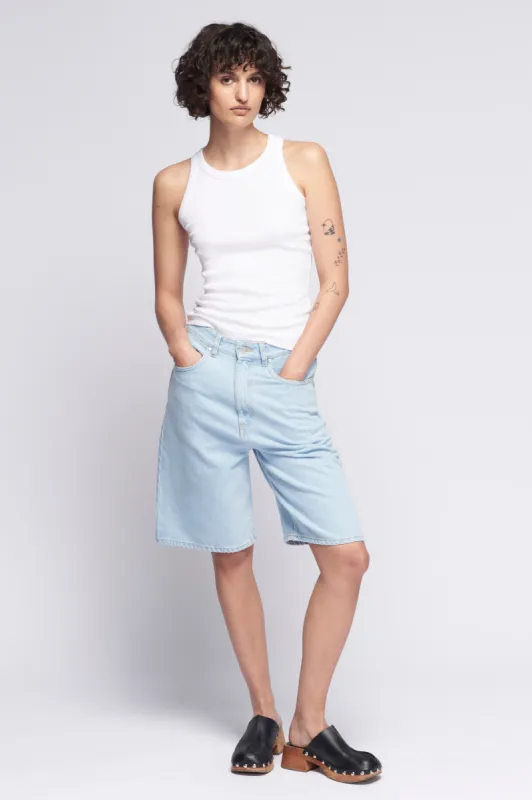 Women's Rib Racer Tank in White sold by Kotn