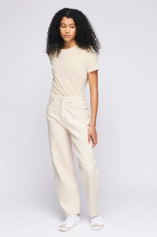 Women's Essential Crew in White Sand sold by Kotn