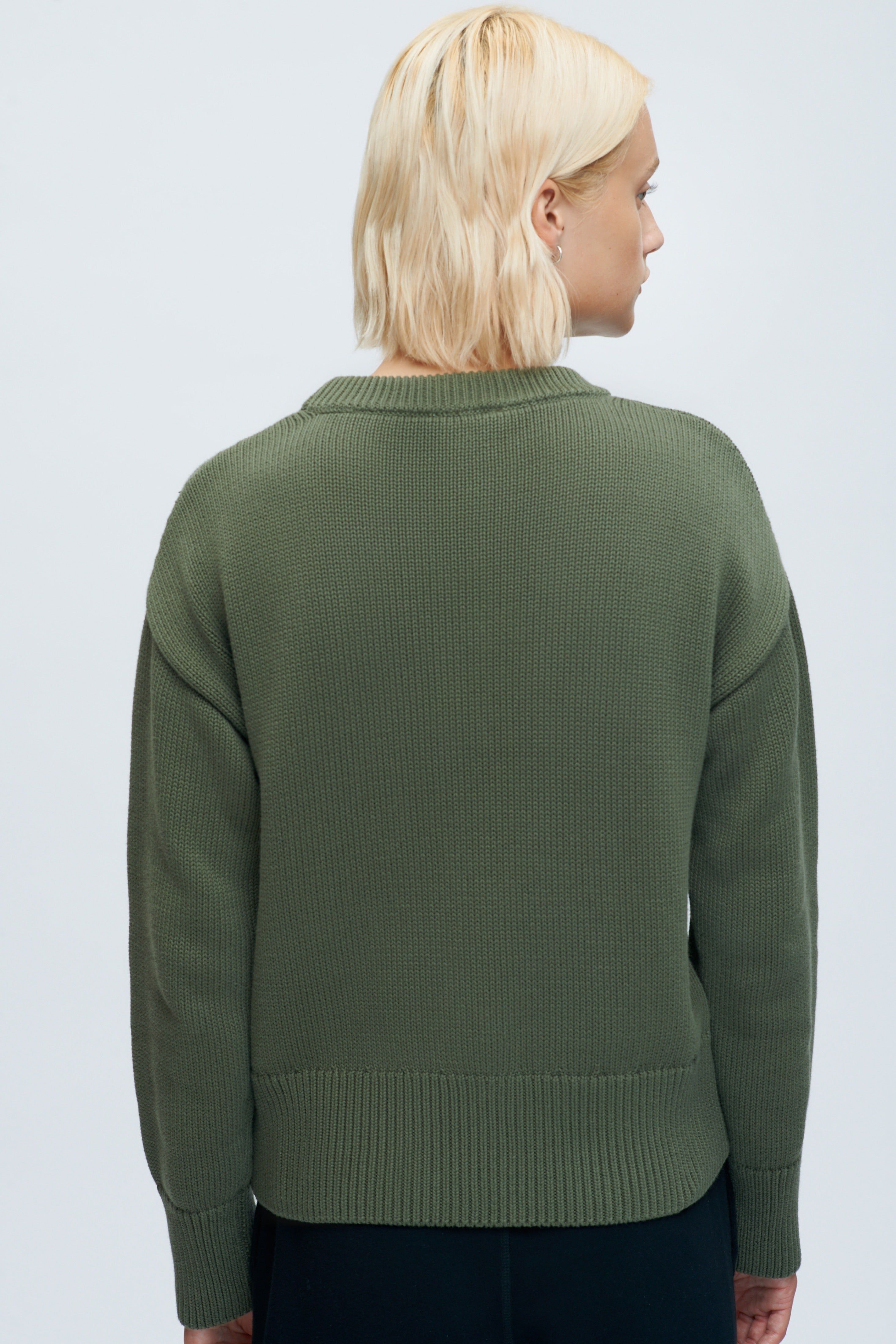Women's Crew Sweater in Fern sold by Kotn product image thumbnail 4