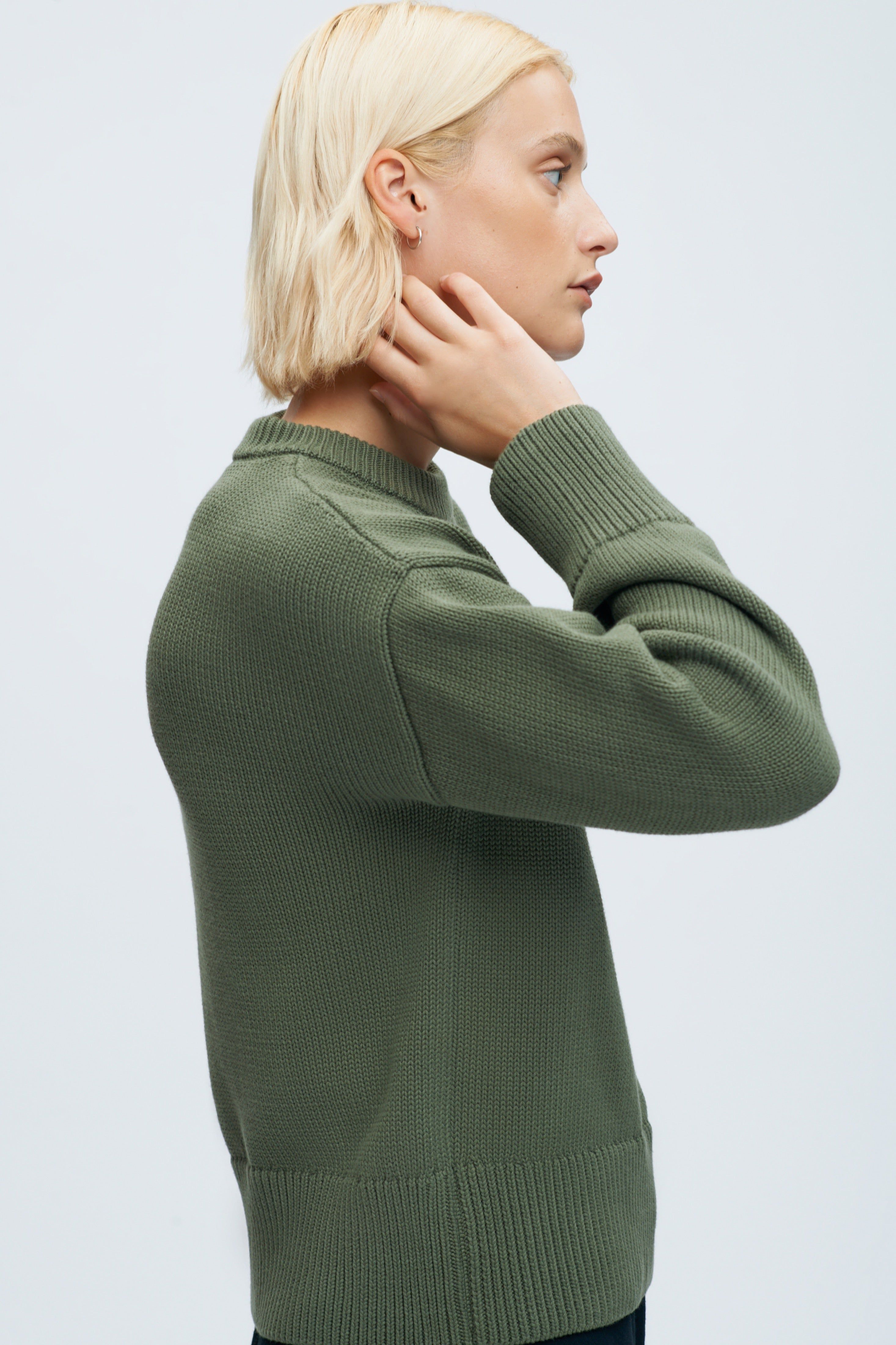 Women's Crew Sweater in Fern sold by Kotn product image thumbnail 3