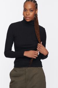 Women's Ribbed Turtleneck in Black sold by Kotn