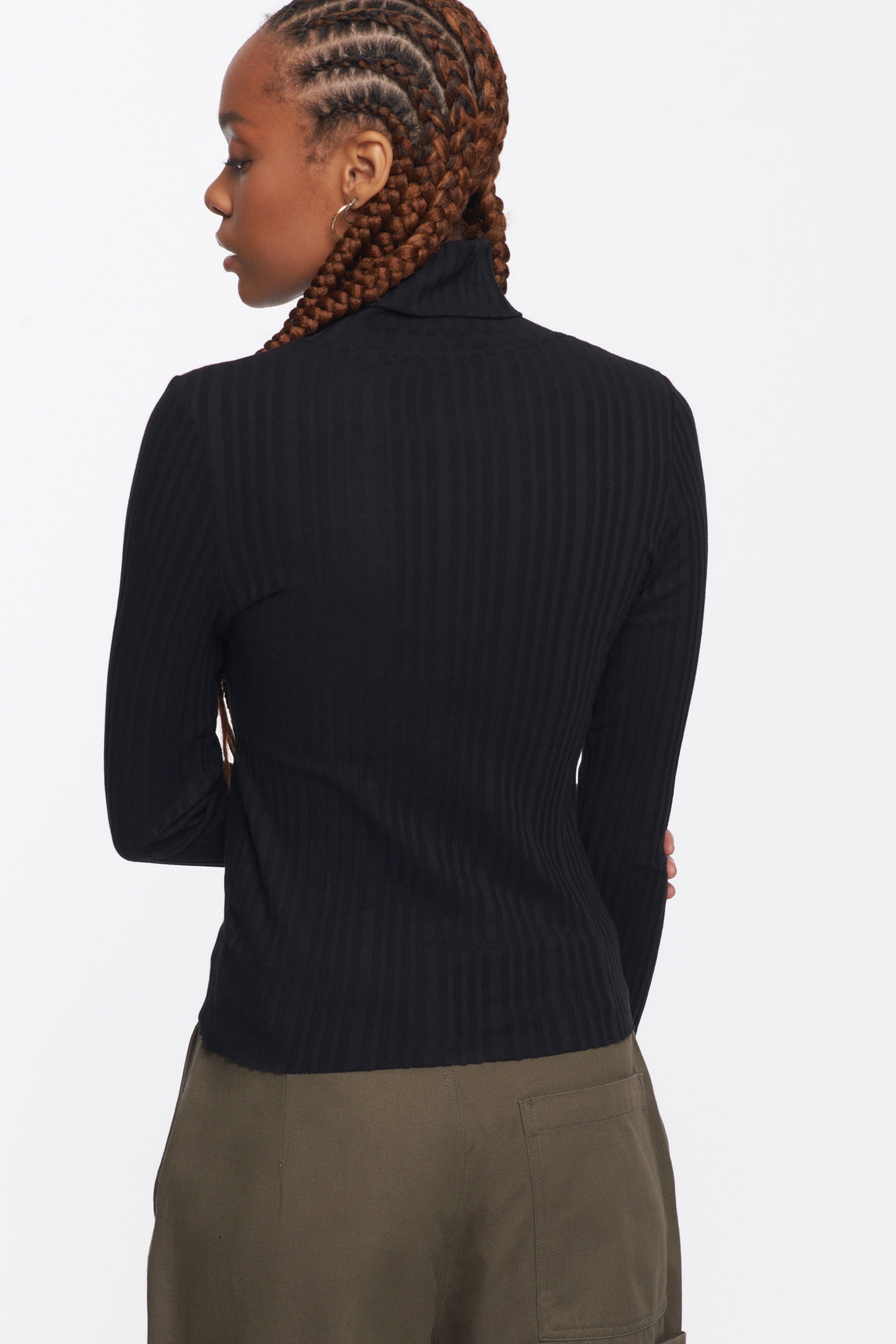 Women's Ribbed Turtleneck in Black sold by Kotn product image thumbnail 3