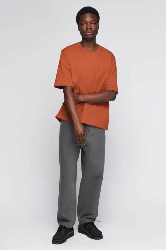 Unisex Heavyweight Box Crew in Terracotta sold by Kotn