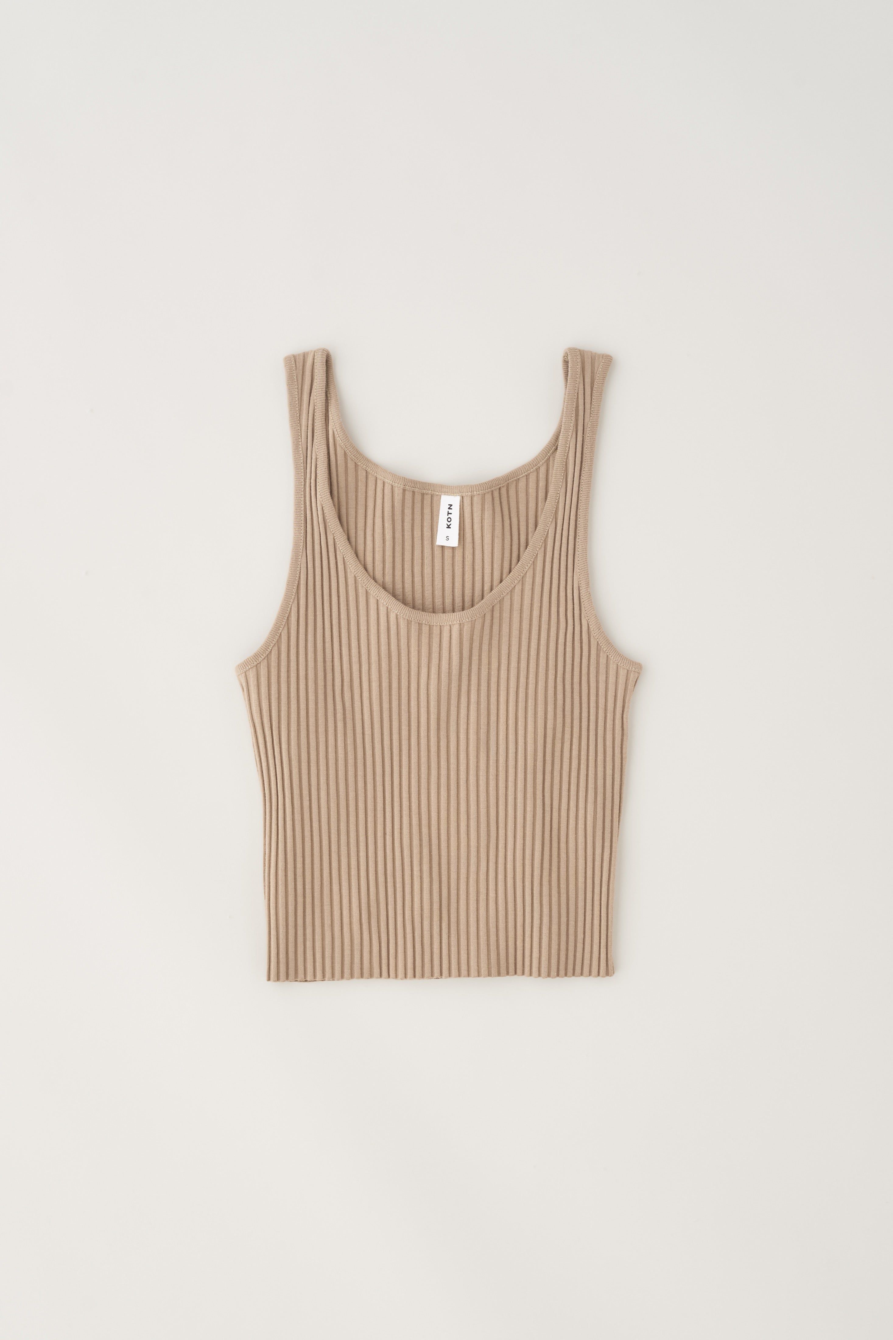 Women's Rib Crop Tank in Porcini sold by Kotn product image thumbnail 5