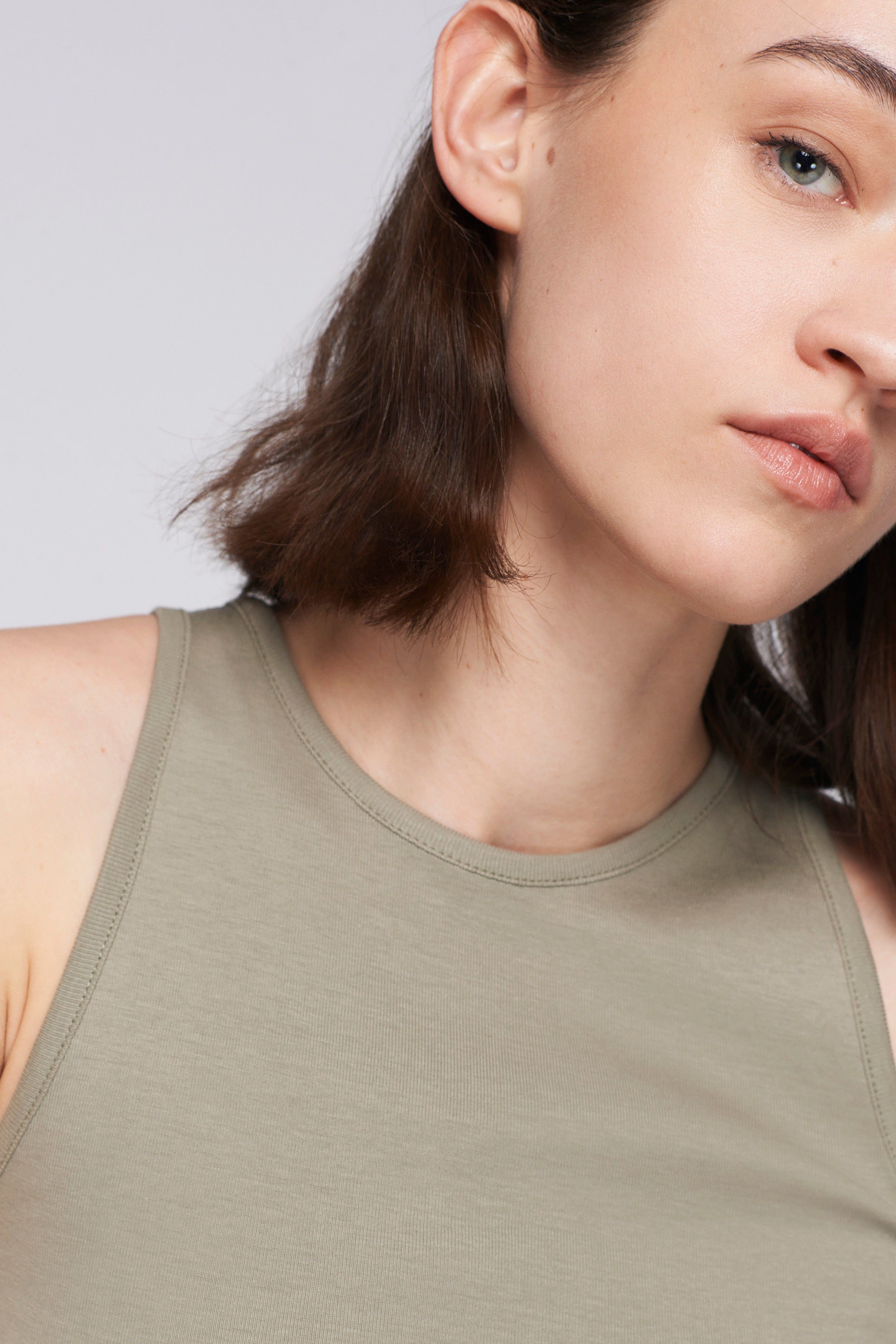 Women's High Neck Tank in Laurel Oak sold by Kotn product image thumbnail 4