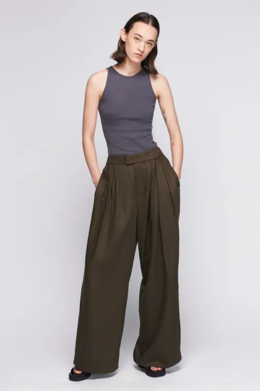 Women's High Neck Tank in Iron sold by Kotn