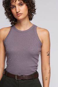 Women's Rib Racer Tank in Storm sold by Kotn
