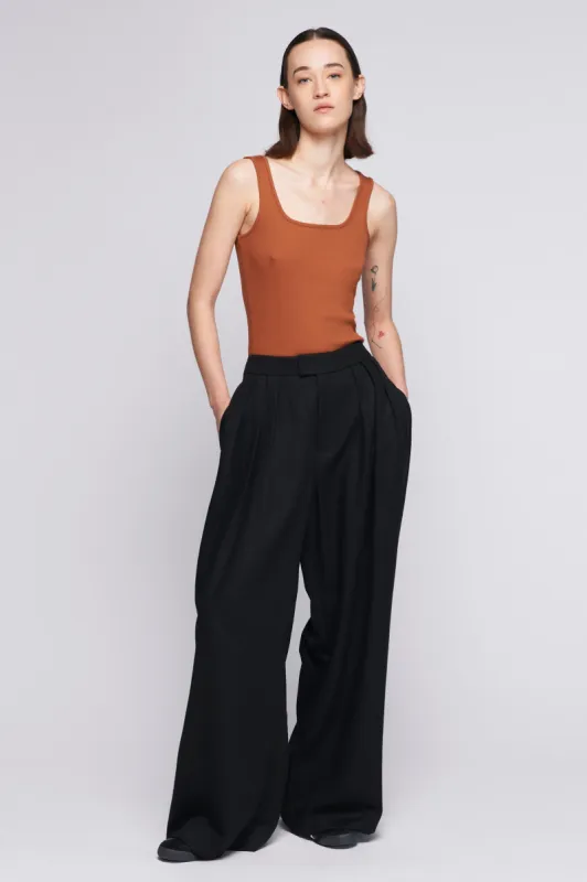 Women's Square Neck Tank in Terracotta sold by Kotn