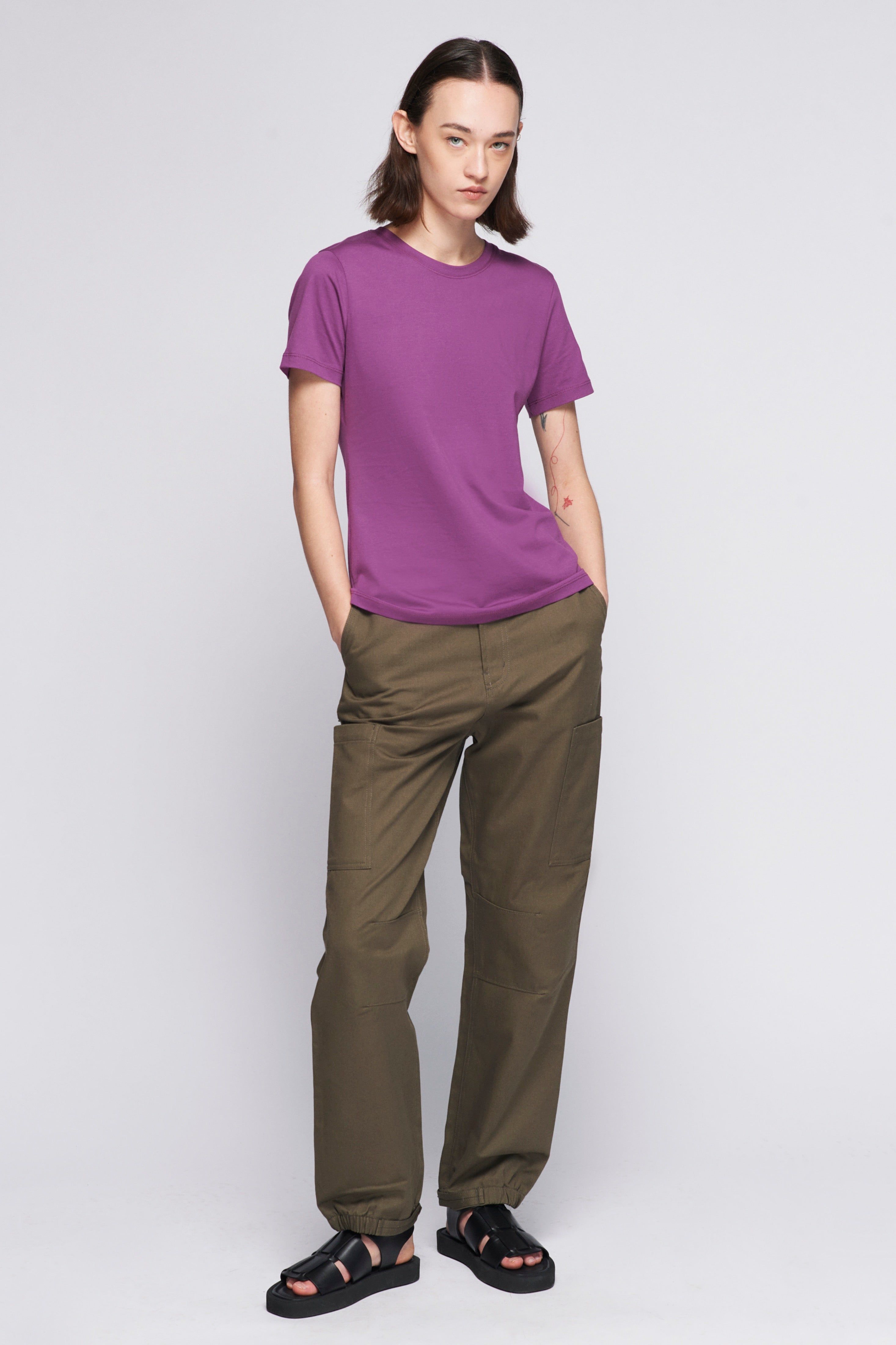 Women's Essential Crew in Violet sold by Kotn