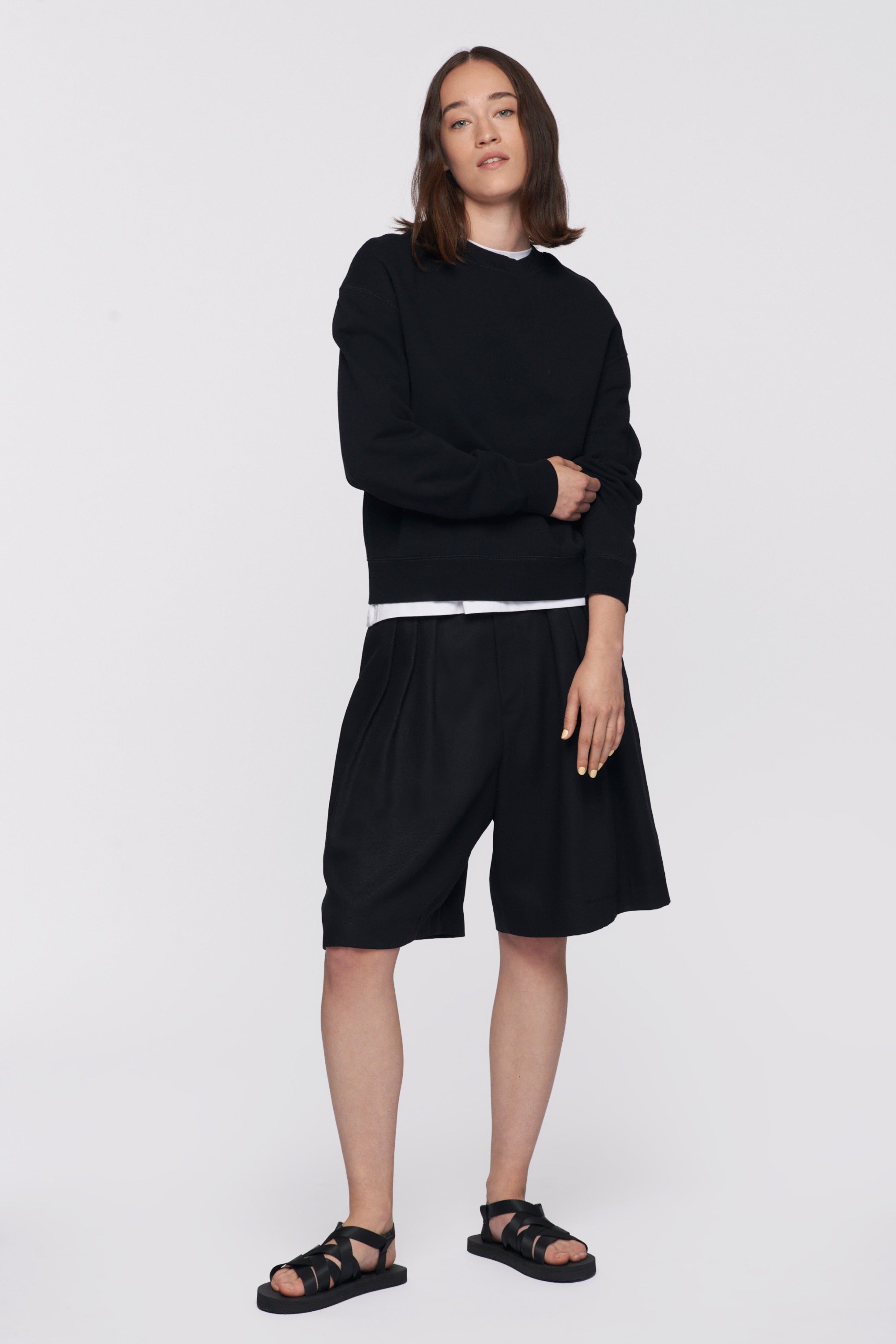 Women's Essential Sweatshirt in Black sold by Kotn