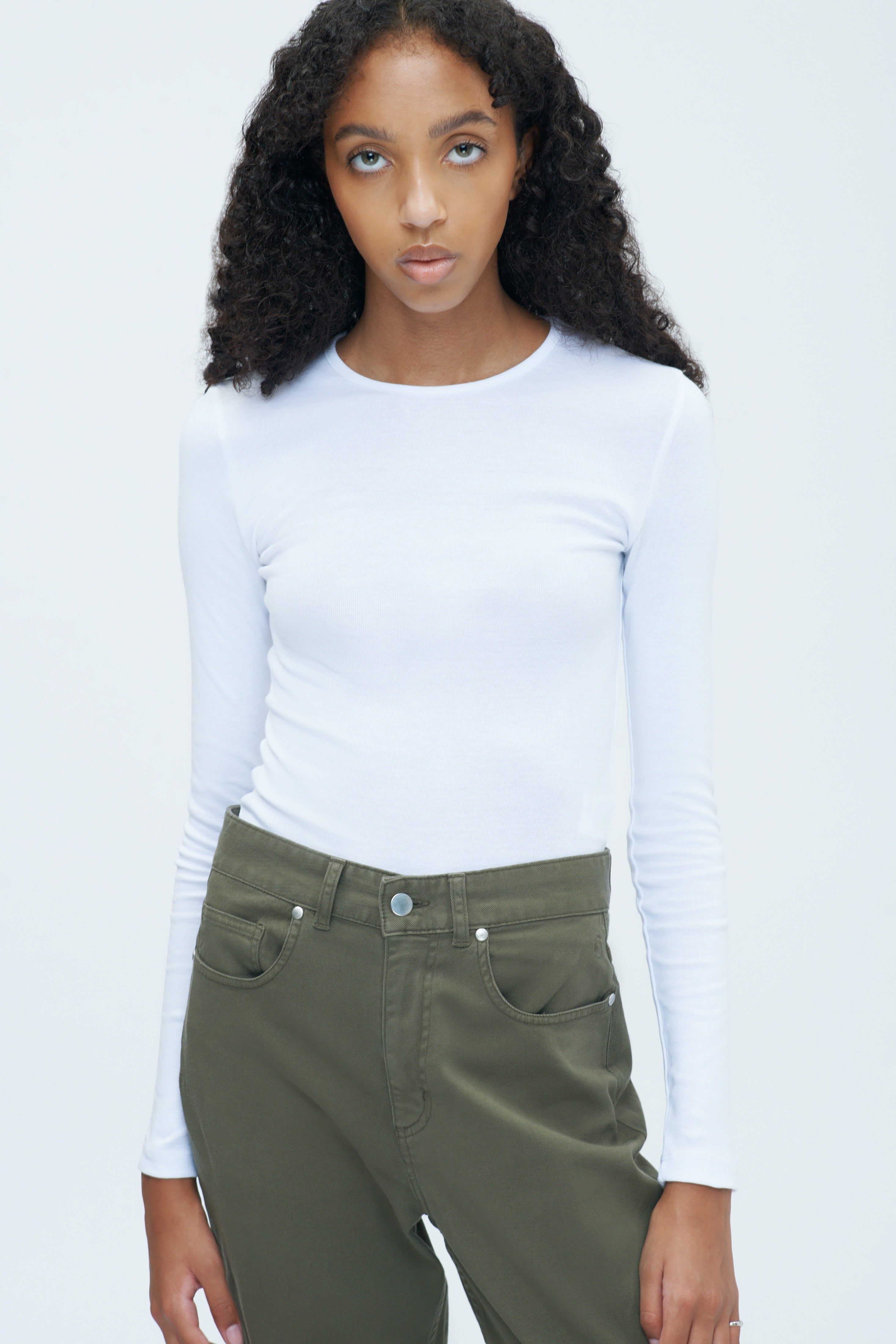 Fitted Longsleeve in White sold by Kotn product image thumbnail 2