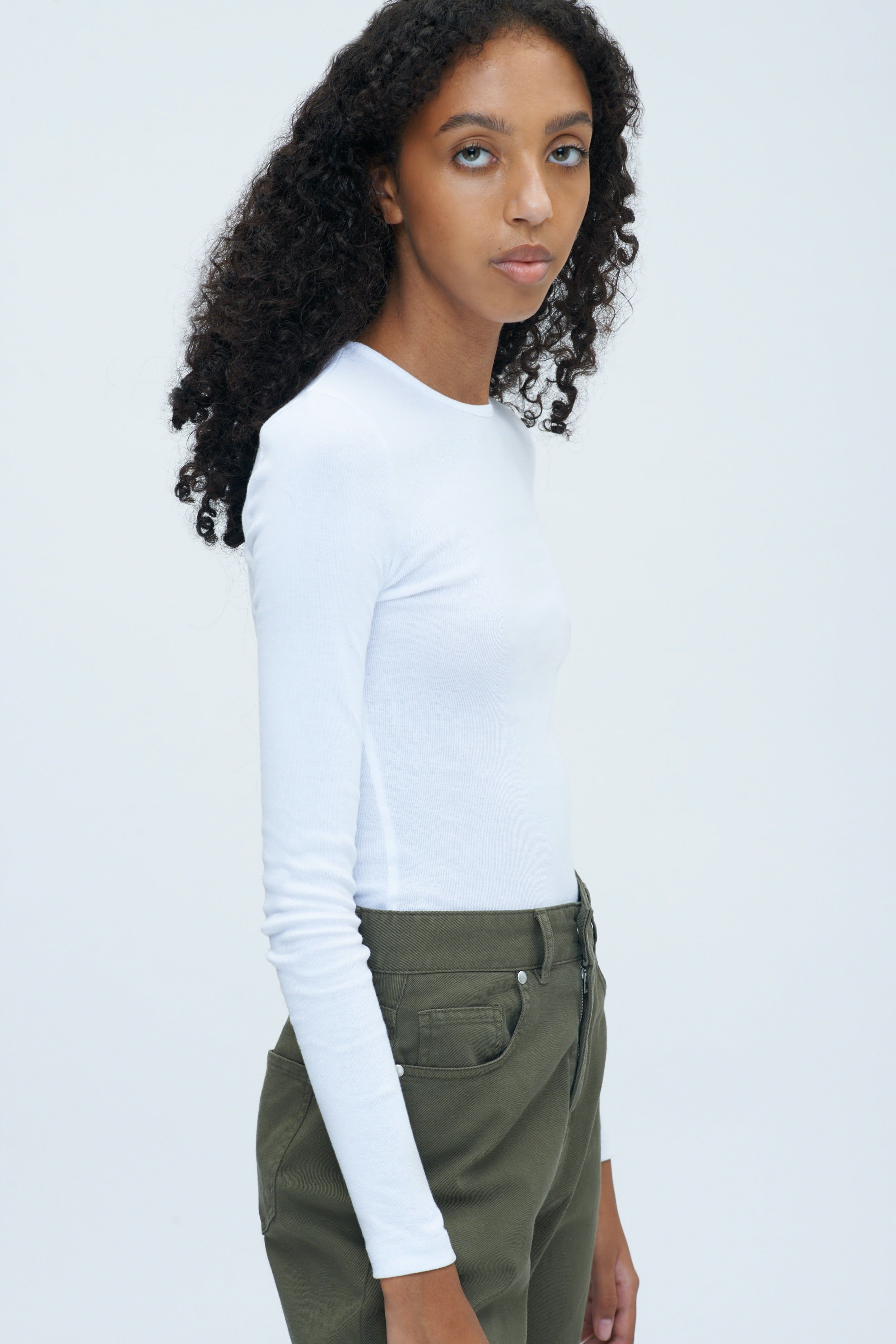 Fitted Longsleeve in White sold by Kotn product image thumbnail 3