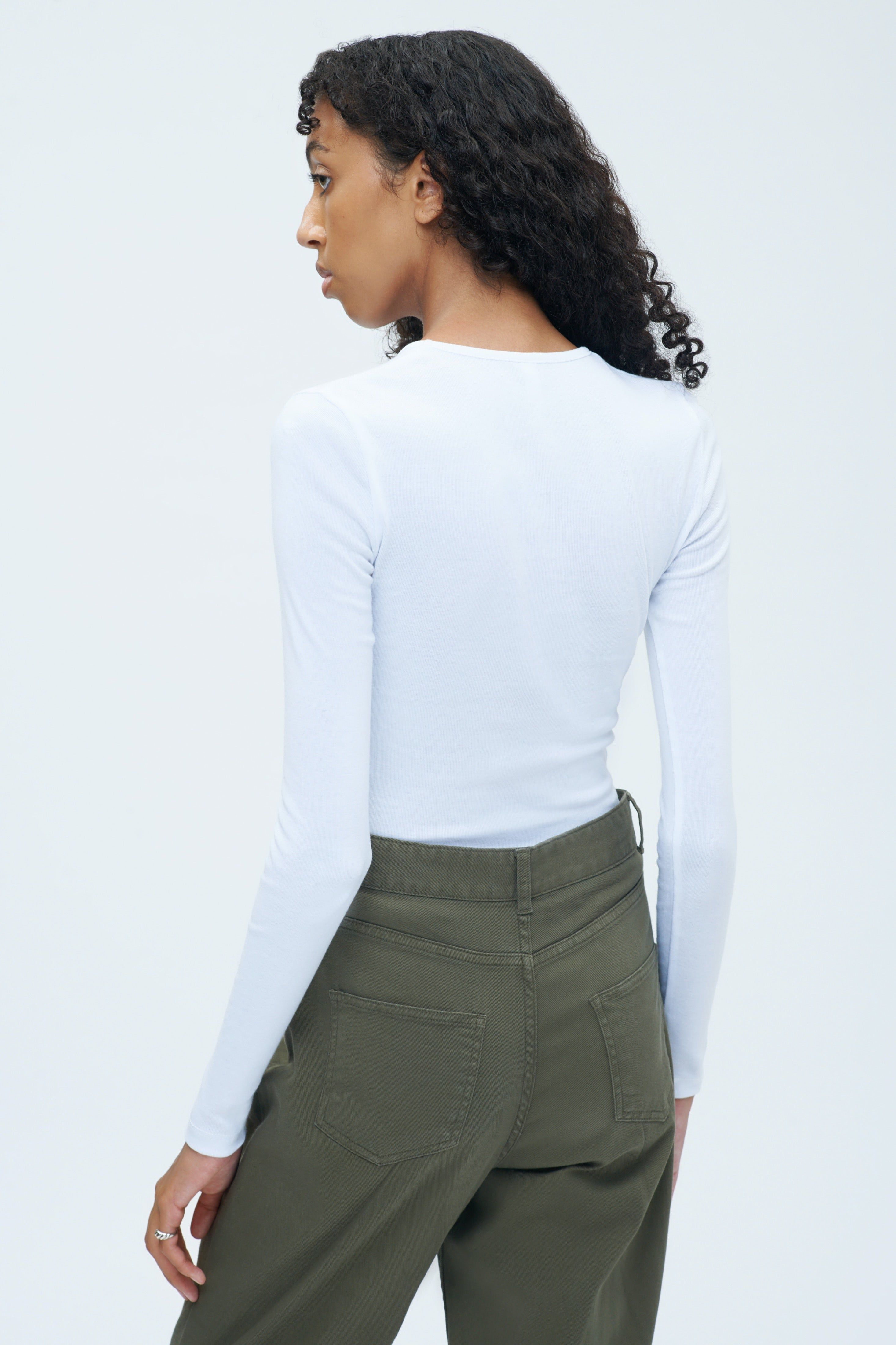 Fitted Longsleeve in White sold by Kotn product image thumbnail 4