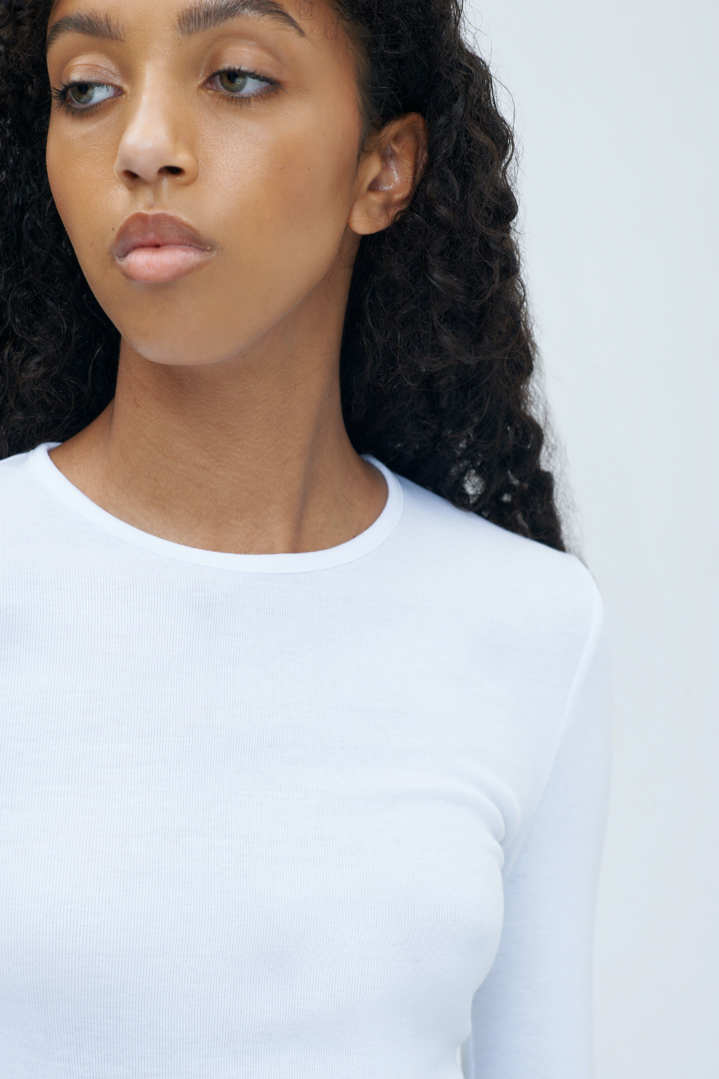 Fitted Longsleeve in White sold by Kotn product image thumbnail 5