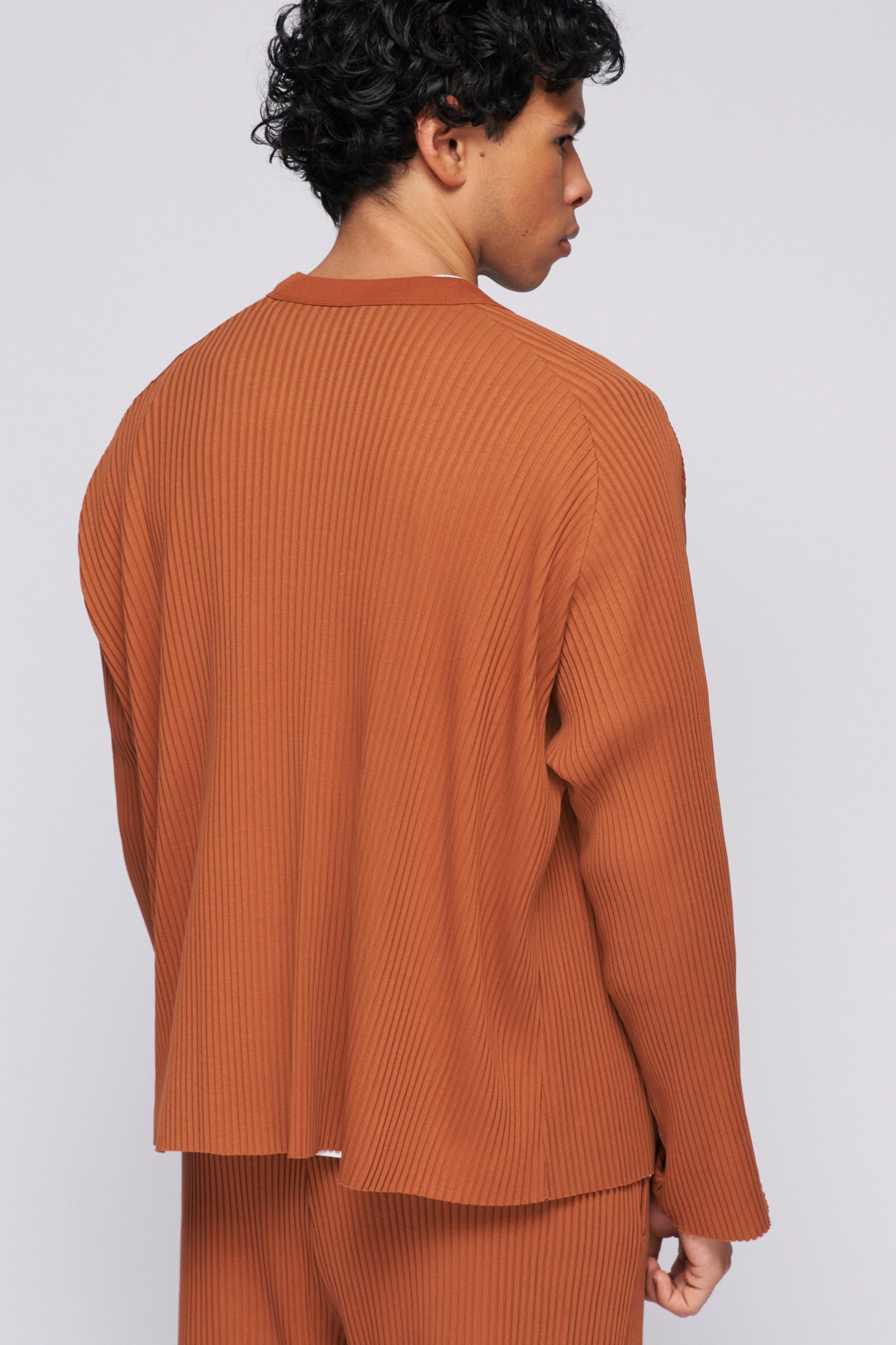 Unisex Rib Cardigan in Terracotta sold by Kotn product image thumbnail 6