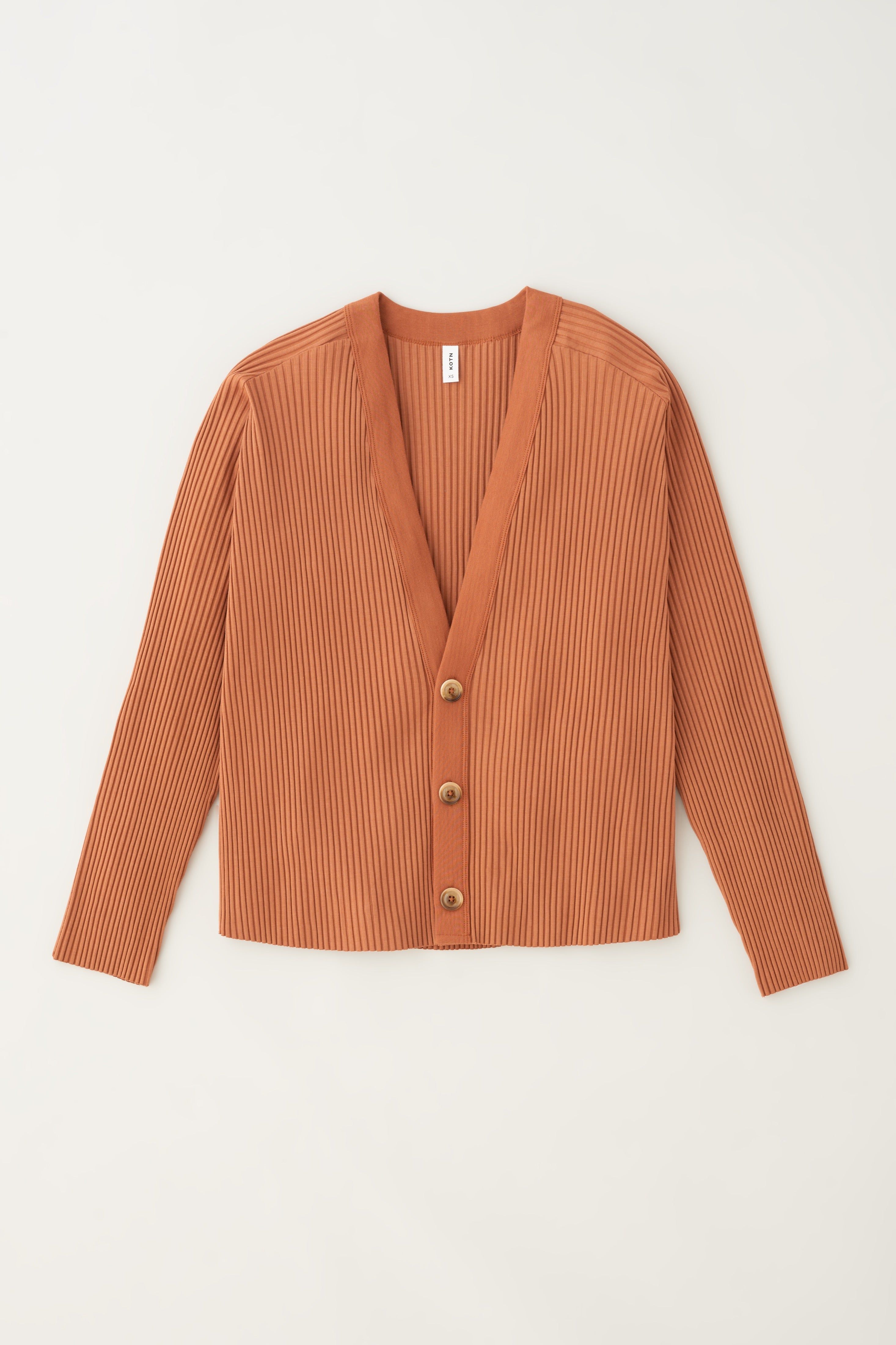 Unisex Rib Cardigan in Terracotta sold by Kotn product image thumbnail 8