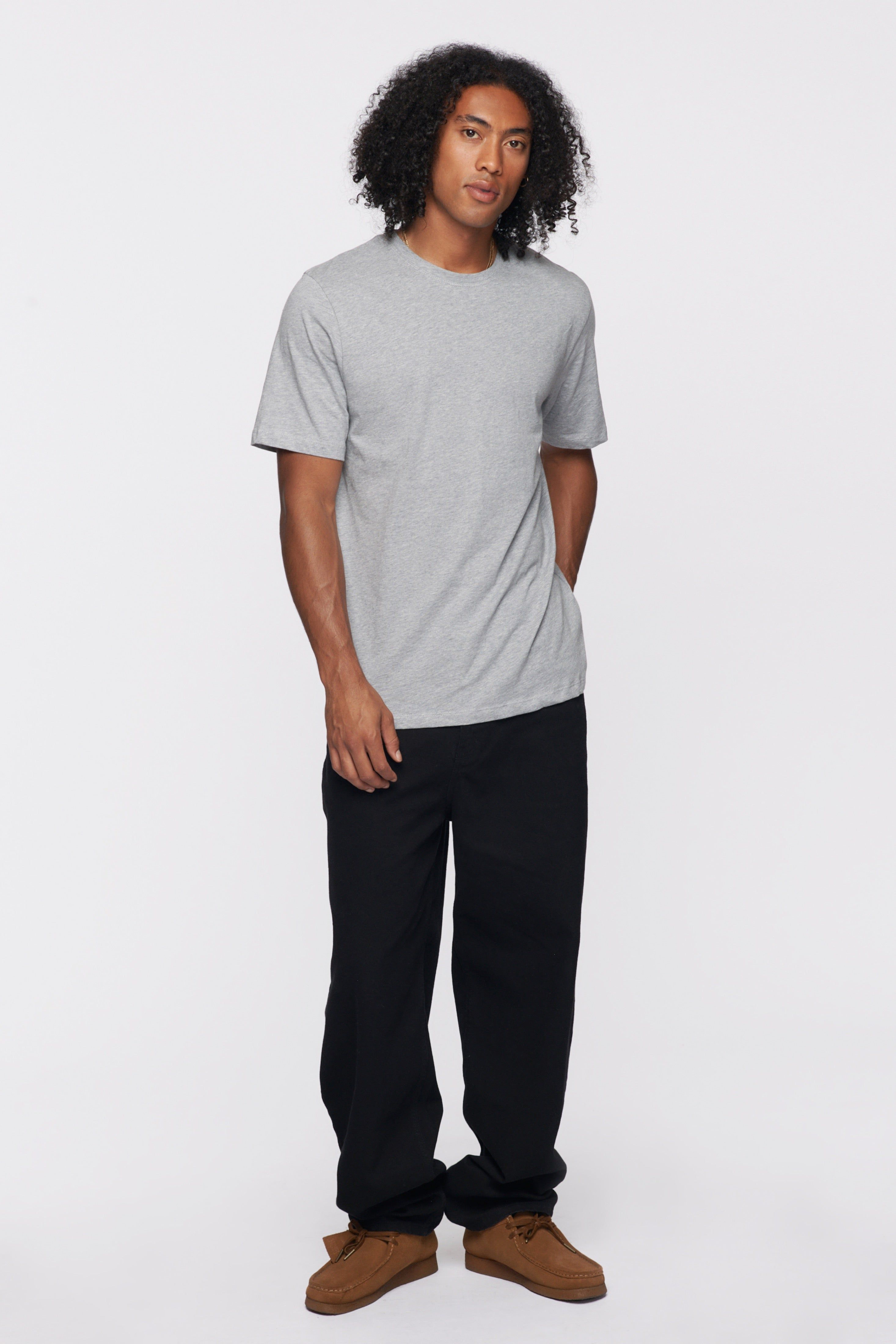 Men's Essential Crew in Heather Grey sold by Kotn