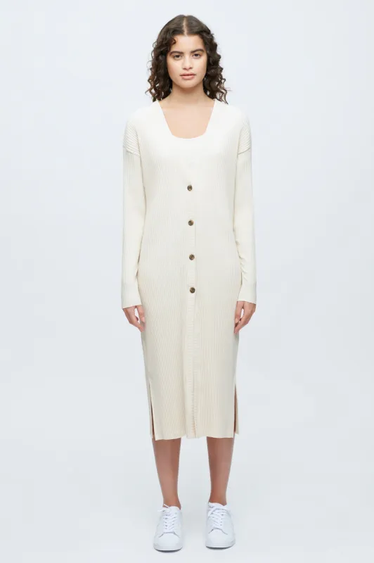 Women's Midi Ribbed Cardigan in Natural sold by Kotn