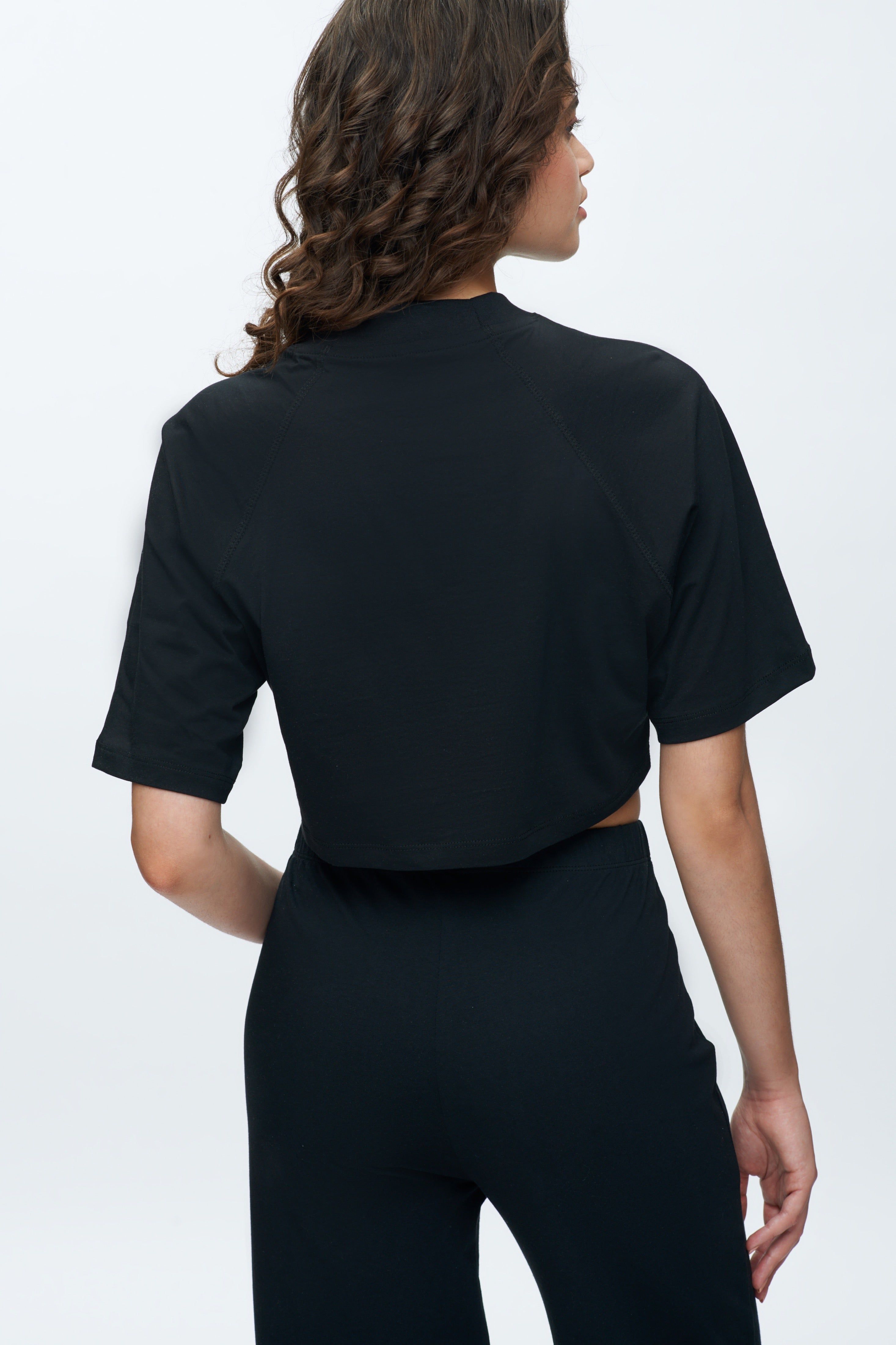 Women's Lounge Crop Top in Black sold by Kotn product image thumbnail 4