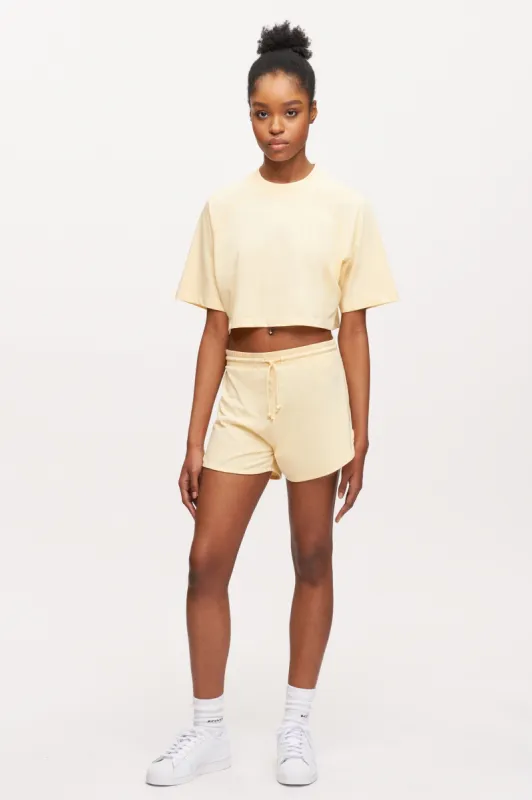 Women's Jersey Boxer Short in Italian Straw sold by Kotn