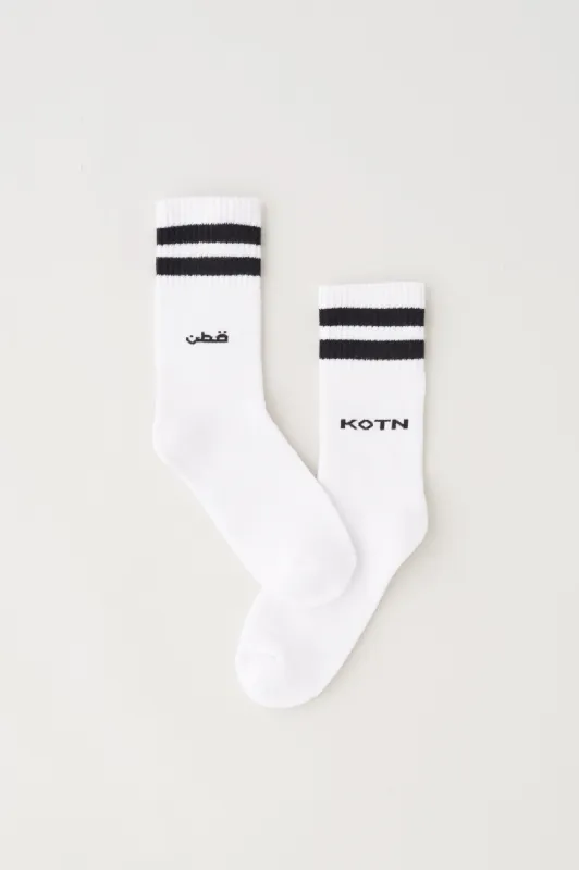 Crew Socks in Black Stripe sold by Kotn
