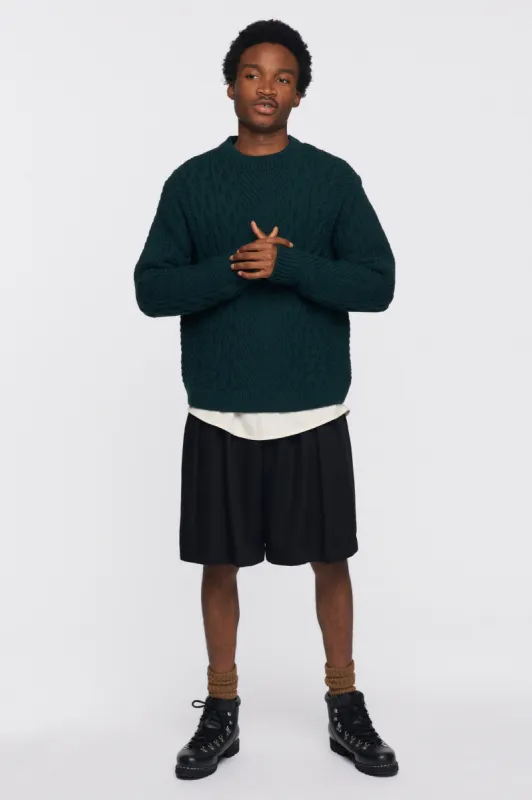 Men's Fisherman Sweater in Emerald sold by Kotn