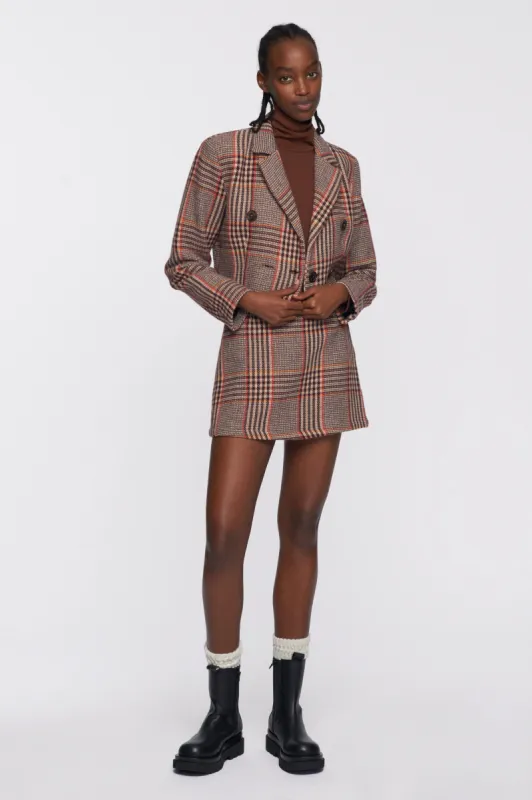Women's Cropped Jacket in Pine Bark Plaid made by Kotn