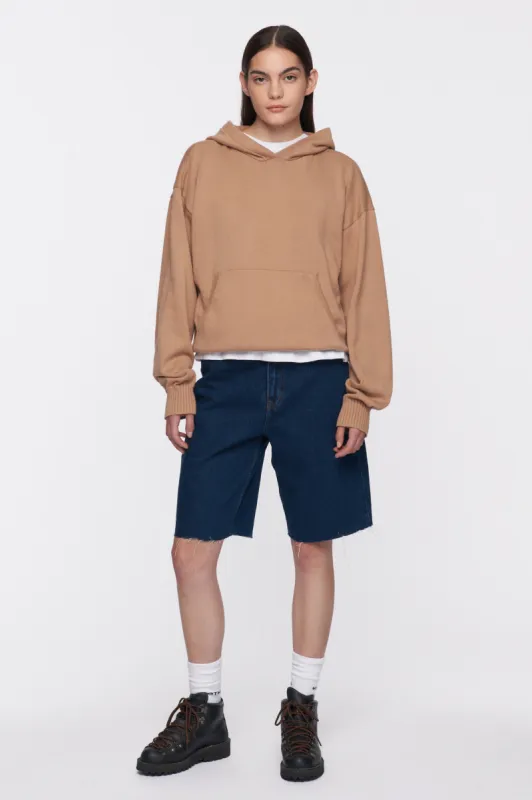 Unisex Fine Knit Hoodie in Light Sienna sold by Kotn