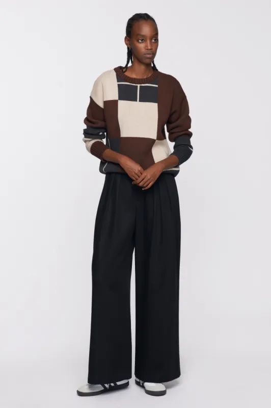 Women's Crew Sweater in Umber Print sold by Kotn