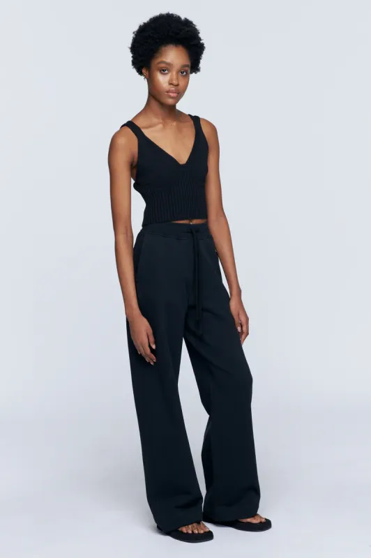 Women's Terry Wide Leg Sweatpant in Black sold by Kotn