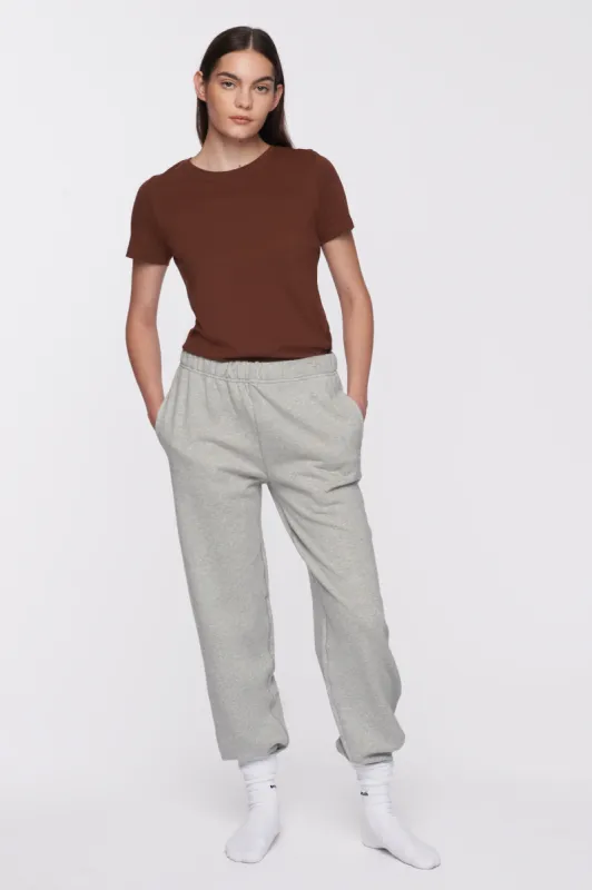 Women's Essential Crew in Umber made by Kotn