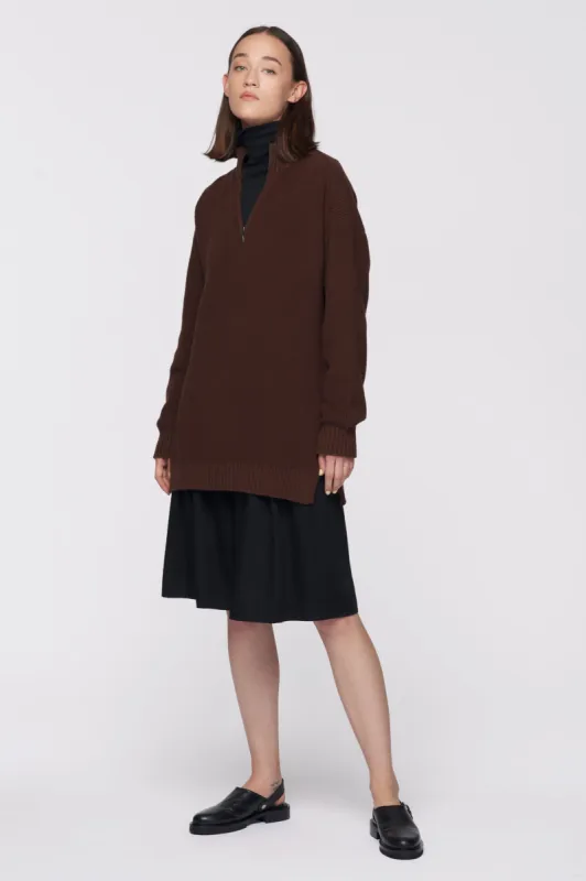 Women's Half-Zip Sweater in Umber sold by Kotn