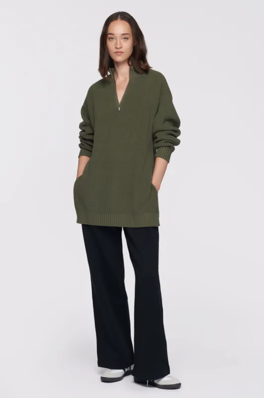 Women's Half-Zip Sweater in Fern sold by Kotn