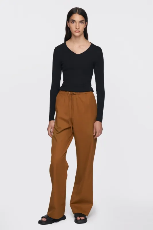 Women's Fitted V-neck Longsleeve in Black sold by Kotn