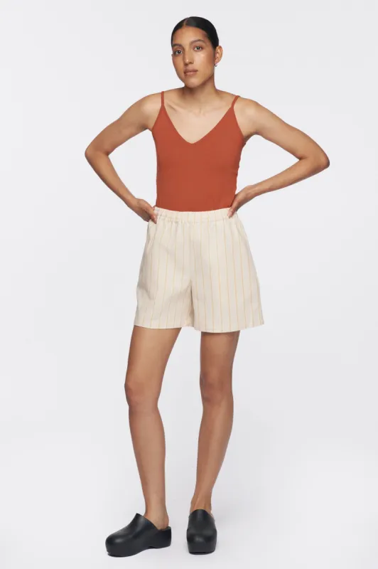 Unisex Woven Shorts in Autumn Stripe sold by Kotn