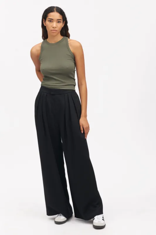 Women's Plaza Trouser in Black sold by Kotn
