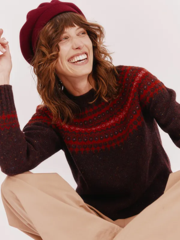 Bosie Pure Wool Beret Tam - Burgundy made by Bosie Knitwear