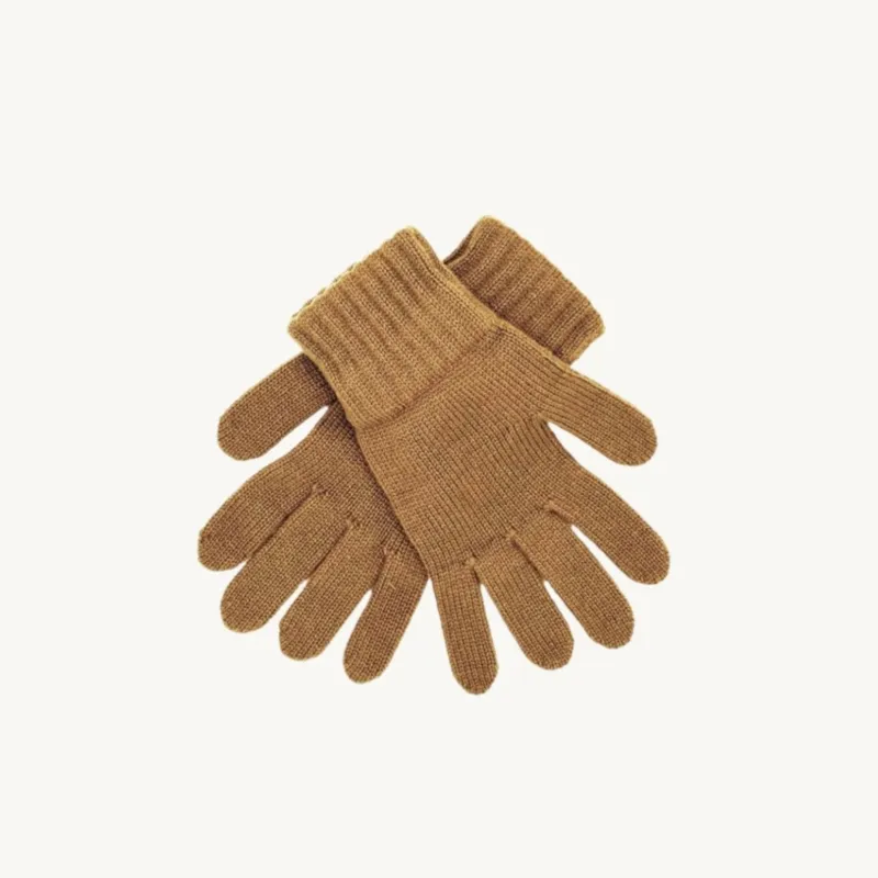 Womens 100% Cashmere Gloves - Biscotti Light Brown sold by Bosie Knitwear