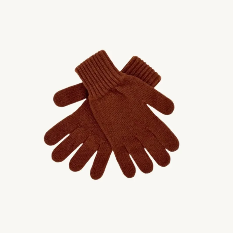 Mens 100% Cashmere Gloves - Pheasant Brown sold by Bosie Knitwear