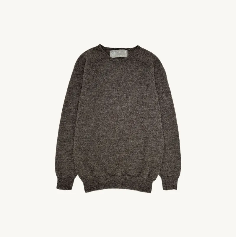 Harley of Scotland Everest Shetland Undyed Voe - Grey made by Bosie Knitwear