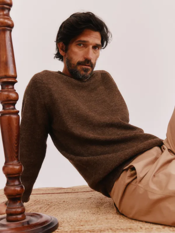 Harley of Scotland Everest Shetland Undyed Voe - Moorit Brown made by Bosie Knitwear