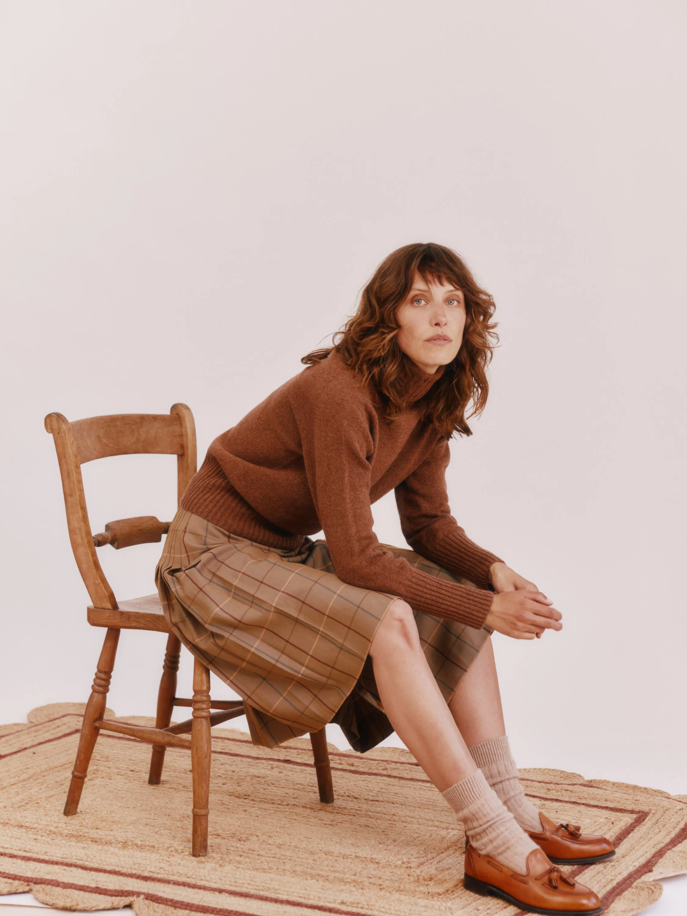 Portobello Geelong Polo Neck Womens Jumper - Hazelnut Brown sold by Bosie Knitwear product image thumbnail 2