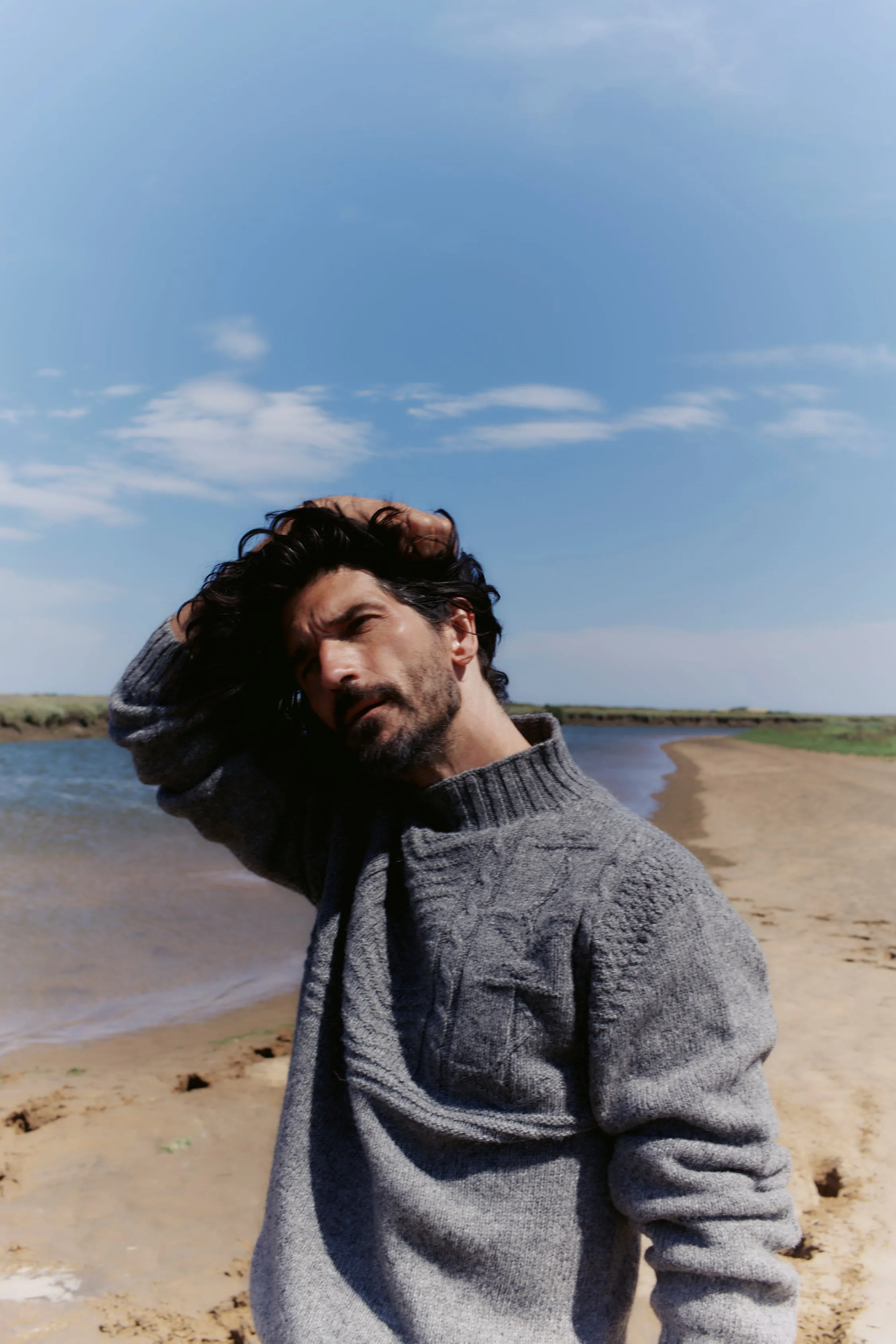 Blue Mogganer Ganjey Heritage British Breed Gansey Sweater - Poplar Grey sold by Bosie Knitwear product image thumbnail 2