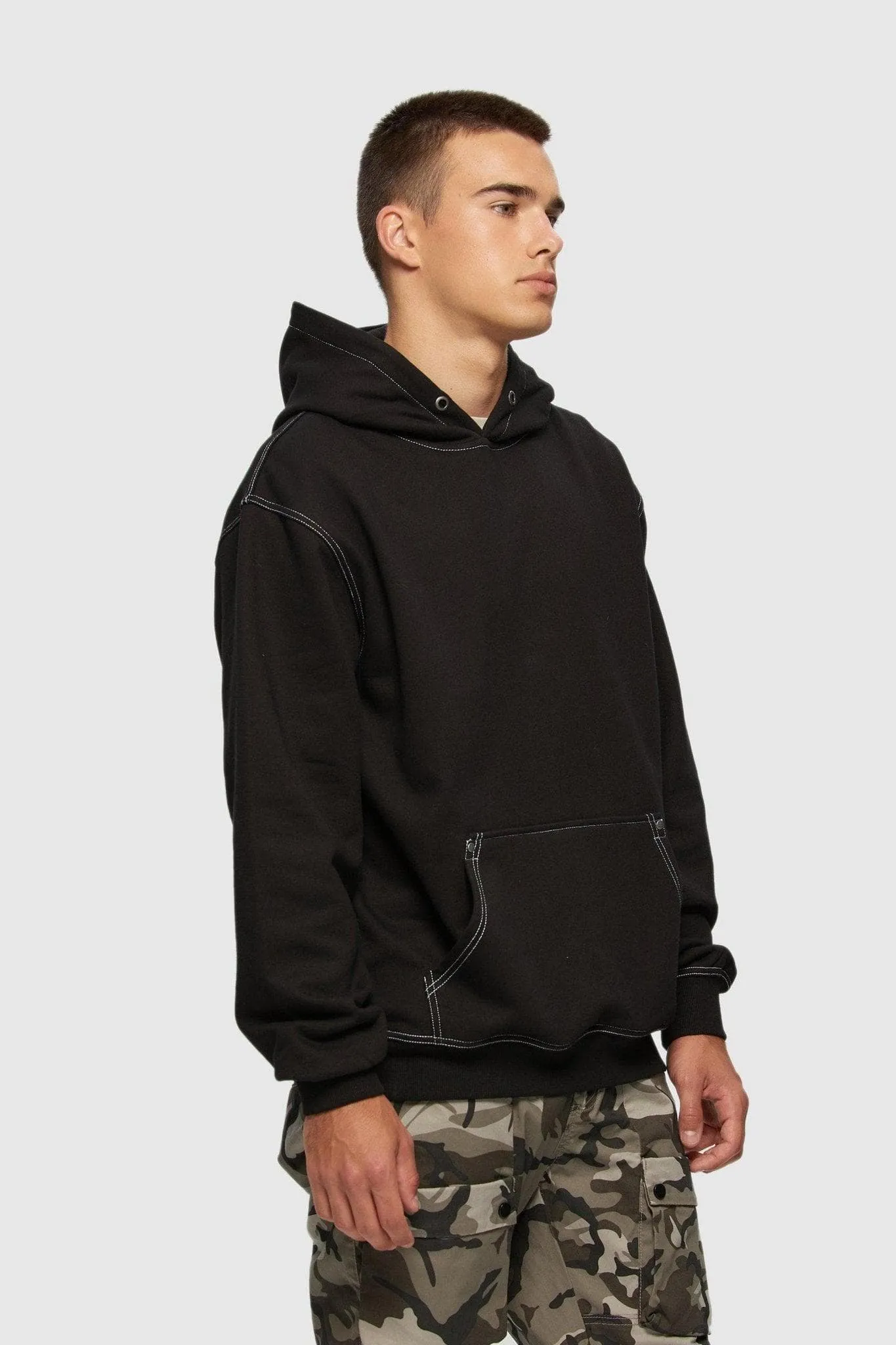 Contrast Stitch Hoodie sold by Kuwallatee product image thumbnail 4