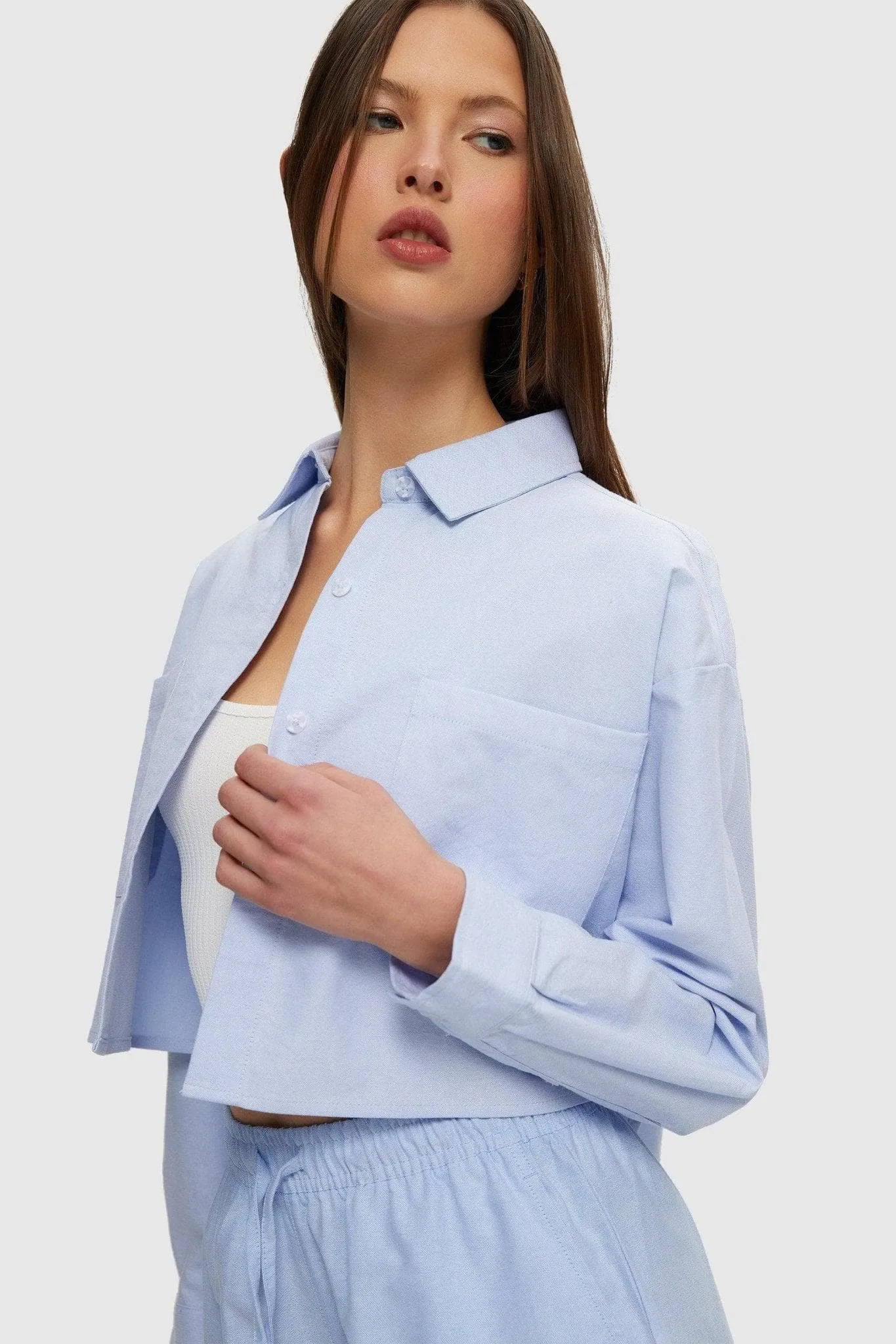 Cropped Oxford Shirt sold by Kuwallatee product image thumbnail 3