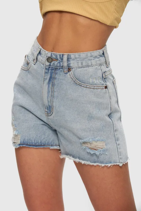 High Rise Denim Short sold by Kuwallatee